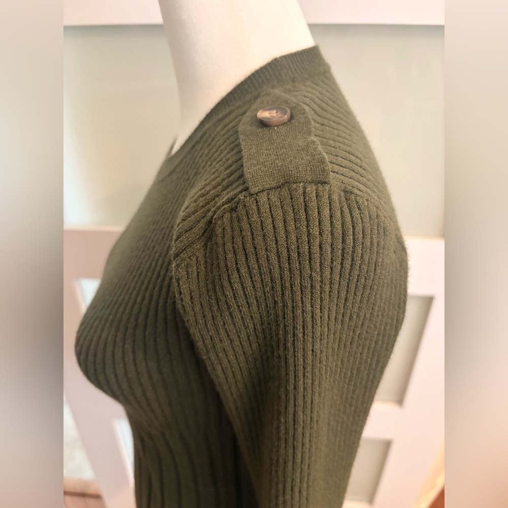 Petite Assembly Ribbed Olive Green Sweater - Picture 2 of 9